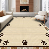 Ultra Soft Area Rug, Non Slip, Stain Resistant, Washable Area Rugs for Living Room, Bedroom, Chic Cozy Paw Pattern Aesthetic(Beige)