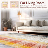Ultra Soft Area Rug, Non Slip, Stain Resistant, Washable Area Rugs for Living Room, Bedroom, Elegant Soft Pastel Tangle Motif(Yellow)
