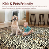 Ultra Soft Area Rug, Non Slip, Stain Resistant, Washable Area Rugs for Living Room, Bedroom, Unique Bold Animal Style(Beige)