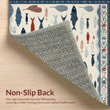 Vibrant Fish Motif Contemporary Flair(White)
