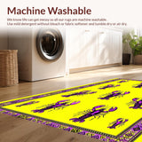 Ultra Soft Area Rug, Non Slip, Stain Resistant, Washable Area Rugs for Living Room, Bedroom, Playful Lobster Patterned Decor(Yellow)