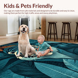 Ultra Soft Area Rug, Non Slip, Stain Resistant, Washable Area Rugs for Living Room, Bedroom, Rustic Animal Print with Orange Hues(Blue)