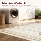 Ultra Soft Area Rug, Non Slip, Stain Resistant, Washable Area Rugs for Living Room, Bedroom, Rustic Textured Woven Aesthetic(Beige)