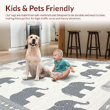 Ultra Soft Area Rug, Non Slip, Stain Resistant, Washable Area Rugs for Living Room, Bedroom, Elegant Soft-Hued Animal Motif(Gray)