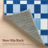 Ultra Soft Area Rug, Non Slip, Stain Resistant, Washable Area Rugs for Living Room, Bedroom, Stylish Minimalist Geometric Lines(Blue)