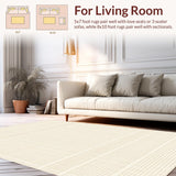 Beige Cotton Bath Mat Elegant Dotted Area(Beige)