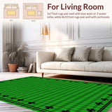 Ultra Soft Area Rug, Non Slip, Stain Resistant, Washable Area Rugs for Living Room, Bedroom, Cozy Green and Black Textiles(Green)
