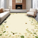 Ultra Soft Area Rug, Non Slip, Stain Resistant, Washable Area Rugs for Living Room, Bedroom, Serene Floral Fantasy Design(Beige)