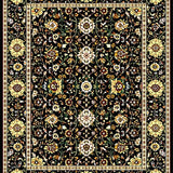 Ultra Soft Area Rug, Non Slip, Stain Resistant, Washable Area Rugs for Living Room, Bedroom, Rustic Earthy Floral Elegance(Black)