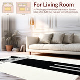 Ultra Soft Area Rug, Non Slip, Stain Resistant, Washable Area Rugs for Living Room, Bedroom, Adorable Minimalist Animal Icon(Black)