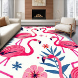 Ultra Soft Area Rug, Non Slip, Stain Resistant, Washable Area Rugs for Living Room, Bedroom, Rustic Textured Tropical Artistry(Pink)