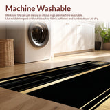 Ultra Soft Area Rug, Non Slip, Stain Resistant, Washable Area Rugs for Living Room, Bedroom, Sleek Contemporary Linear Design(Gold)