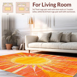 Ultra Soft Area Rug, Non Slip, Stain Resistant, Washable Area Rugs for Living Room, Bedroom, Dynamic Modern Sunny Vibe(Yellow)