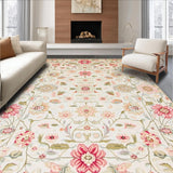 Elegant Floral Patchwork Area for Modern Home Decor(Ivory)