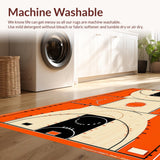 Ultra Soft Area Rug, Non Slip, Stain Resistant, Washable Area Rugs for Living Room, Bedroom, Dynamic Circular Sports Aesthetic(Orange)