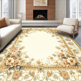 Ultra Soft Area Rug, Non Slip, Stain Resistant, Washable Area Rugs for Living Room, Bedroom, Chic Floral Design Area with Intricate Paisley(Beige)