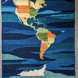 Ultra Soft Area Rug, Non Slip, Stain Resistant, Washable Area Rugs for Living Room, Bedroom, Modern Satellite View Round Classroom Rug(Blue)
