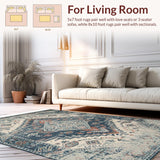 Ultra Soft Area Rug, Non Slip, Stain Resistant, Washable Area Rugs for Living Room, Bedroom, Contemporary Grey Floral Design(Gray)