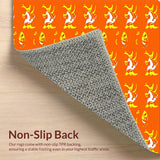 Ultra Soft Area Rug, Non Slip, Stain Resistant, Washable Area Rugs for Living Room, Bedroom, Bright Orange and White Theme(Orange)