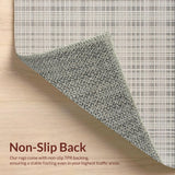 Ultra Soft Area Rug, Non Slip, Stain Resistant, Washable Area Rugs for Living Room, Bedroom, Dynamic Contemporary Trellis Elements(Gray)