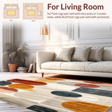 Warm Colors Abstract Circles Rustic Modern Geometry Area(Gray)