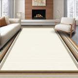 Ultra Soft Area Rug, Non Slip, Stain Resistant, Washable Area Rugs for Living Room, Bedroom, Rustic Natural Fiber Striped Motif(Beige)
