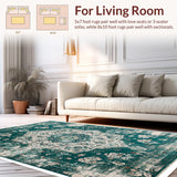 Ultra Soft Area Rug, Non Slip, Stain Resistant, Washable Area Rugs for Living Room, Bedroom, Boho Green Bedroom Rug for Minimalist Decor(Green)
