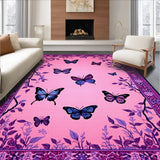 Ultra Soft Area Rug, Non Slip, Stain Resistant, Washable Area Rugs for Living Room, Bedroom, Joyful Whimsical Floral Touch(Pink)