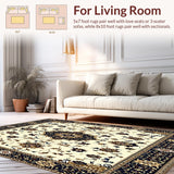Ultra Soft Area Rug, Non Slip, Stain Resistant, Washable Area Rugs for Living Room, Bedroom, Eco Friendly Area for Wooden Stairs with Non Slip Treads(Ivory)