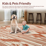 Beige Terracotta Diamond Linear Stripe Accents(Beige)