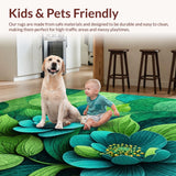 Ultra Soft Area Rug, Non Slip, Stain Resistant, Washable Area Rugs for Living Room, Bedroom, Wildflower Non-Skid Laundry Room Runner Rug(Green)