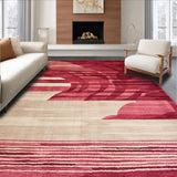 Ultra Soft Area Rug, Non Slip, Stain Resistant, Washable Area Rugs for Living Room, Bedroom, Chic Minimalist Colorful Contrast(Red)
