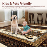 Ultra Soft Area Rug, Non Slip, Stain Resistant, Washable Area Rugs for Living Room, Bedroom, Sophisticated Wild Animal Motif(Brown)