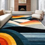 Ultra Soft Area Rug, Non Slip, Stain Resistant, Washable Area Rugs for Living Room, Bedroom, Bold Rainbow Spectrum Aesthetic(Orange)