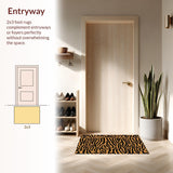 Ultra Soft Area Rug, Non Slip, Stain Resistant, Washable Area Rugs for Living Room, Bedroom, Chic Modern Zebra and Leopard Pattern Area Rug(Brown)