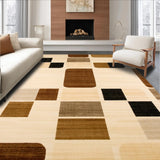 Ultra Soft Area Rug, Non Slip, Stain Resistant, Washable Area Rugs for Living Room, Bedroom, Modern Plush Ogee Pattern(Beige)