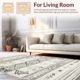 Ultra Soft Area Rug, Non Slip, Stain Resistant, Washable Area Rugs for Living Room, Bedroom, Sophisticated Minimalist Pattern Play(Beige)