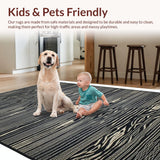 Ultra Soft Area Rug, Non Slip, Stain Resistant, Washable Area Rugs for Living Room, Bedroom, Chic Black and White Design(Black)