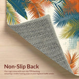 Ultra Soft Area Rug, Non Slip, Stain Resistant, Washable Area Rugs for Living Room, Bedroom, Fresh Tropical Oasis Style(Orange)