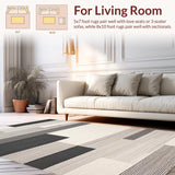 Ultra Soft Area Rug, Non Slip, Stain Resistant, Washable Area Rugs for Living Room, Bedroom, Rustic Randomized Colorful Patterns(Gray)