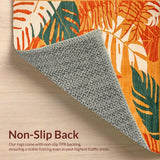 Ultra Soft Area Rug, Non Slip, Stain Resistant, Washable Area Rugs for Living Room, Bedroom, Quirky Colorful Retro Vibes(Orange)