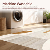 Ultra Soft Area Rug, Non Slip, Stain Resistant, Washable Area Rugs for Living Room, Bedroom, Minimalist Nordic Inspired Area with Contemporary Beige Line Art(Beige)