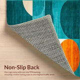 Whimsical Teal and Orange Swirls(Blue)