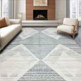 Ultra Soft Area Rug, Non Slip, Stain Resistant, Washable Area Rugs for Living Room, Bedroom, Rustic Textured Grey Lattice Style(Gray)