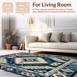Ultra Soft Area Rug, Non Slip, Stain Resistant, Washable Area Rugs for Living Room, Bedroom, Desert Sky Oasis Dark Blue Beige Southwestern Motif(Blue)