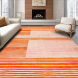 Ultra Soft Area Rug, Non Slip, Stain Resistant, Washable Area Rugs for Living Room, Bedroom, Vibrant Contemporary Abstract Style(Orange)