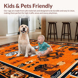 Ultra Soft Area Rug, Non Slip, Stain Resistant, Washable Area Rugs for Living Room, Bedroom, Exotic Orange Spiritual Aesthetic(Orange)