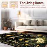 Ultra Soft Area Rug, Non Slip, Stain Resistant, Washable Area Rugs for Living Room, Bedroom, Enchanting Witchy Mushroom Tapestry(Black)
