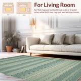 Ultra Soft Area Rug, Non Slip, Stain Resistant, Washable Area Rugs for Living Room, Bedroom, Serene Minimalist Circular Design(Beige)