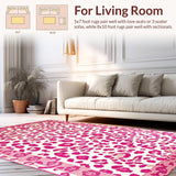 Ultra Soft Area Rug, Non Slip, Stain Resistant, Washable Area Rugs for Living Room, Bedroom, Rustic Bold Animal Texture Visual(Pink)